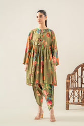 2-Pc Printed Lawn Shirt with Straight Trouser SCPM3-0059